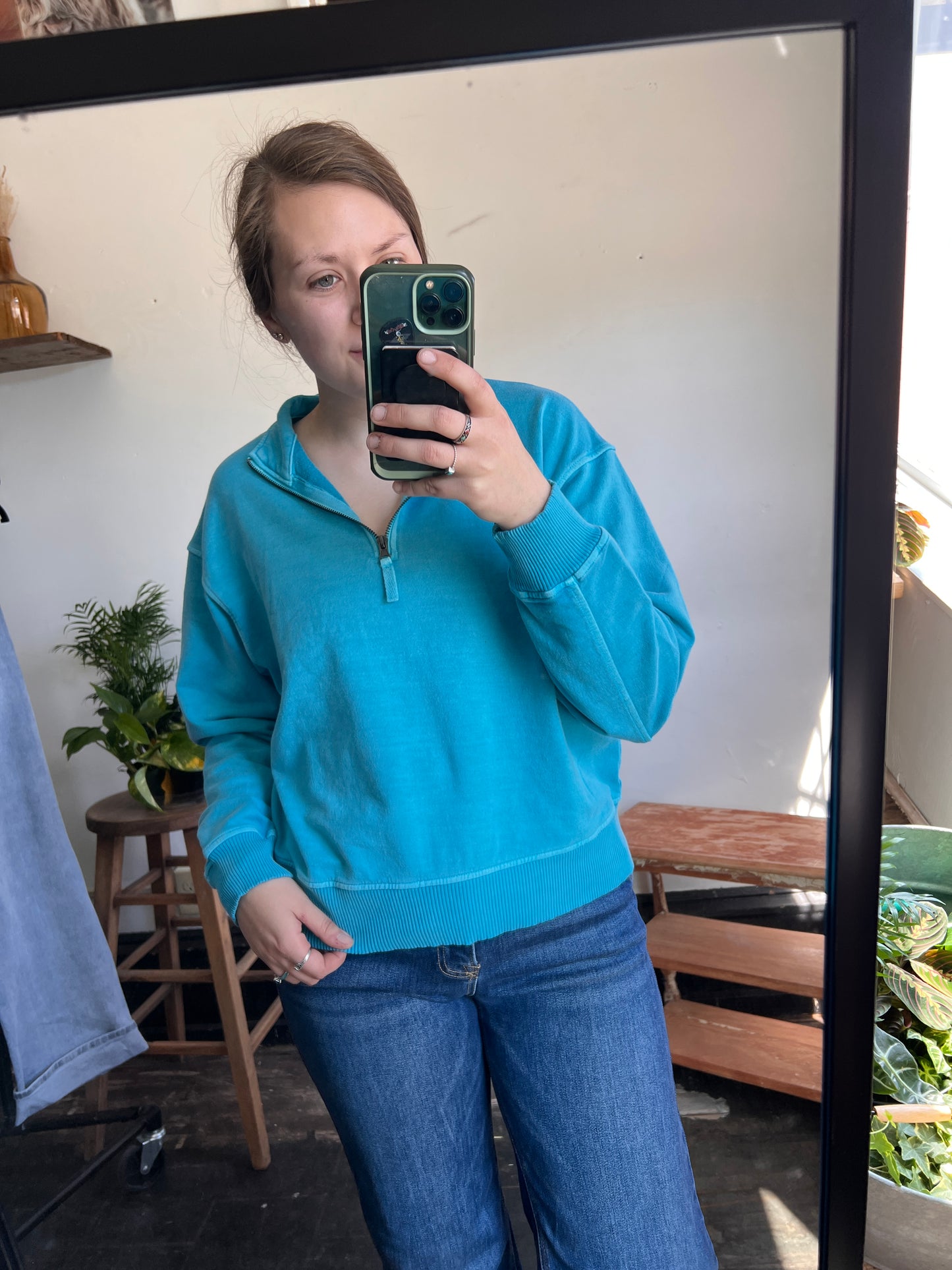 Easy Going 1/4 Zip - Ice Blue