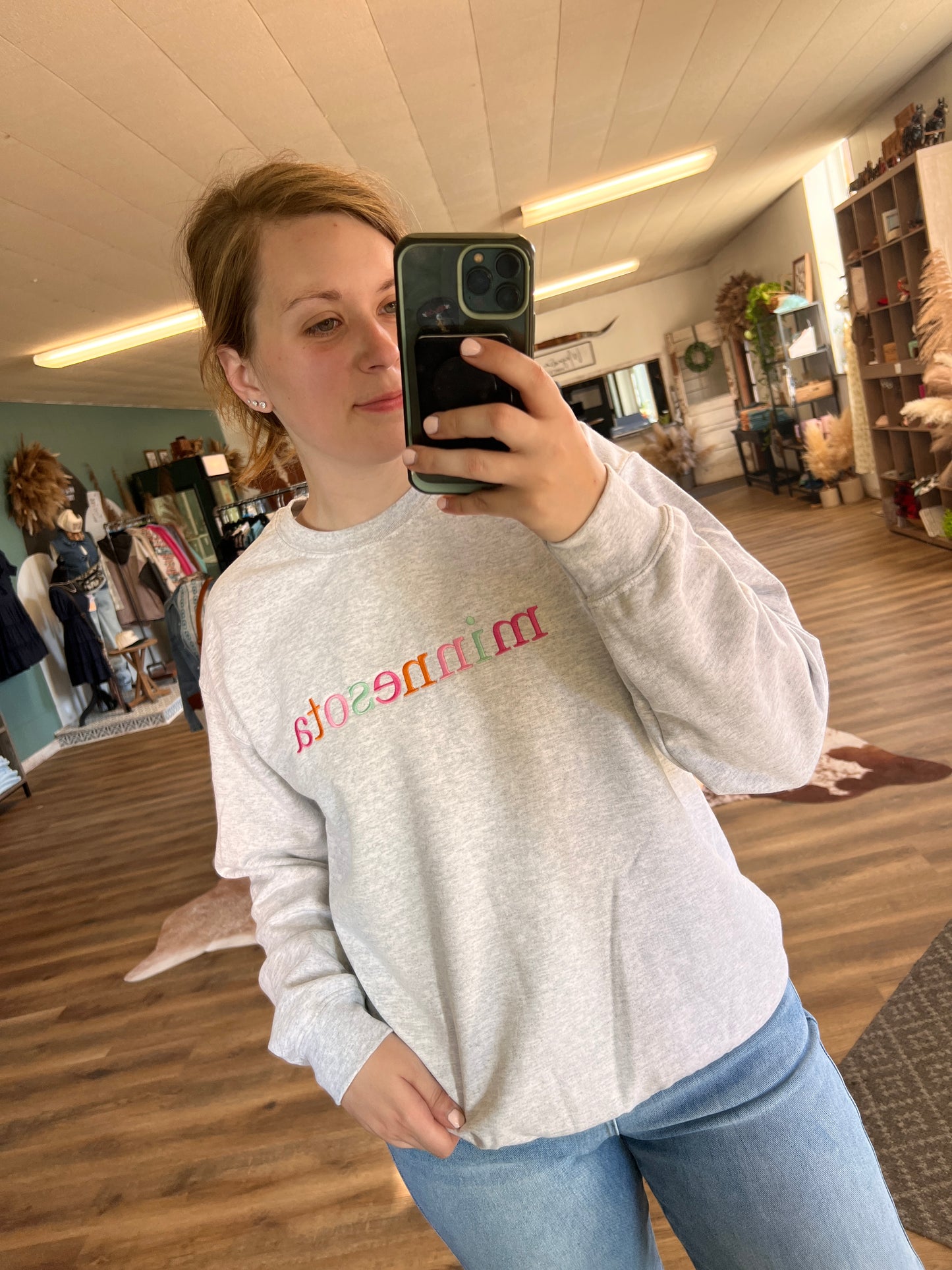 Cozy MN Crew - Ash Grey