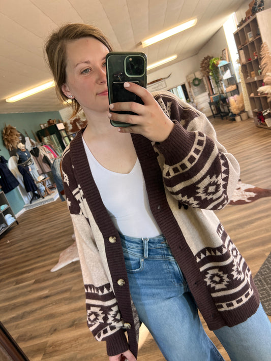 Western Wind Cardigan - Tan