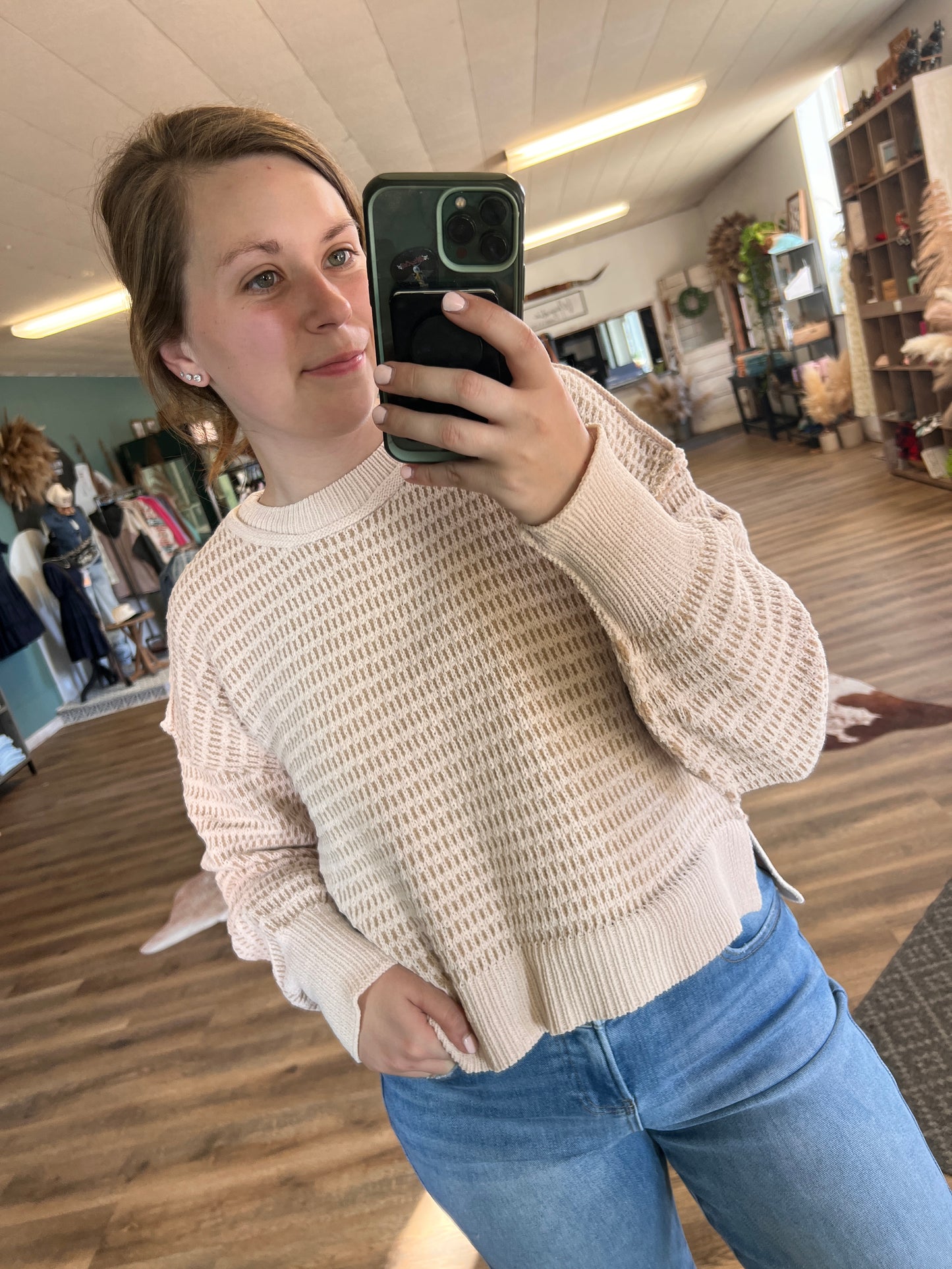 Golden Girl Sweater - Taupe & Cream